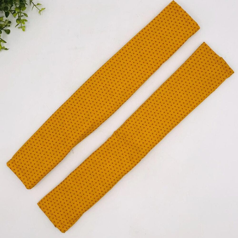 Set of 2 Refrigerator Door Handle Covers, Burnt Orange Dots 14x5 Inches